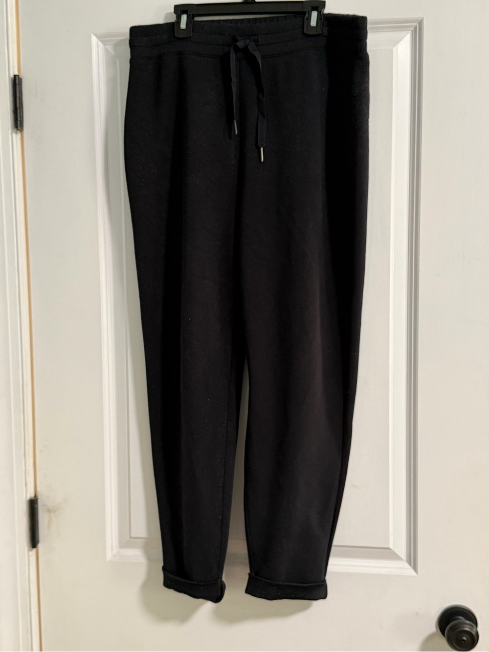 SPANX Black Drawstring Cuffed Joggers